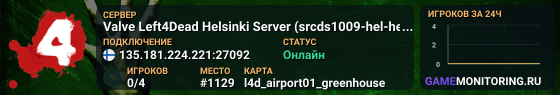 Valve Left4Dead Helsinki Server (srcds1009-hel-hetz.380.78)