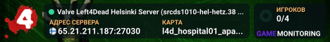 Valve Left4Dead Helsinki Server (srcds1010-hel-hetz.380.16)