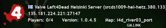 Valve Left4Dead Helsinki Server (srcds1009-hel-hetz.380.133)