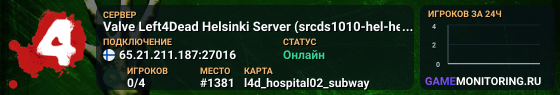 Valve Left4Dead Helsinki Server (srcds1010-hel-hetz.380.2)