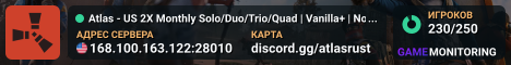 Atlas - US 2X Monthly Solo/Duo/Trio/Quad | Vanilla+ | No BP Wip